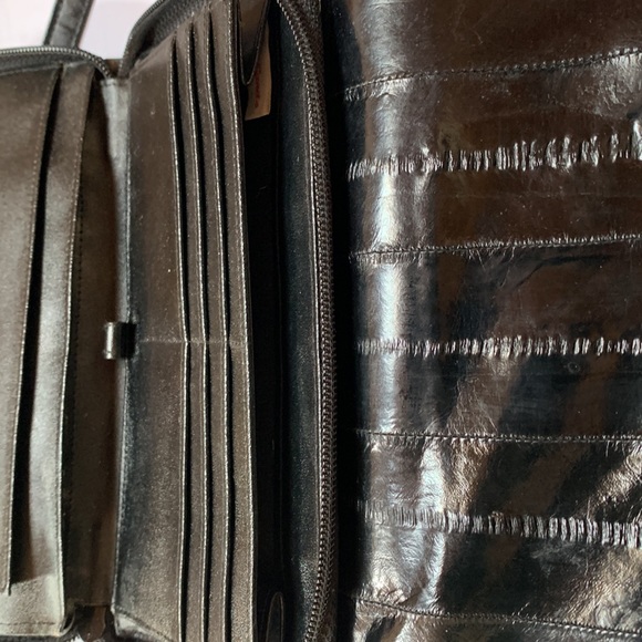 Vintage Lee Sands Eel Skin Wallet Clutch Crossbody - Picture 8 of 15